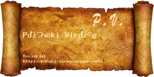 Páhoki Virág névjegykártya